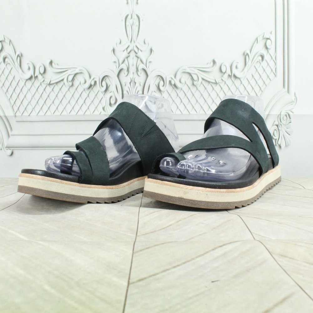 Merrell Juno Wrap Black Leather Comfort Casual Slide Sandals Size 9 - Picture 2 of 9